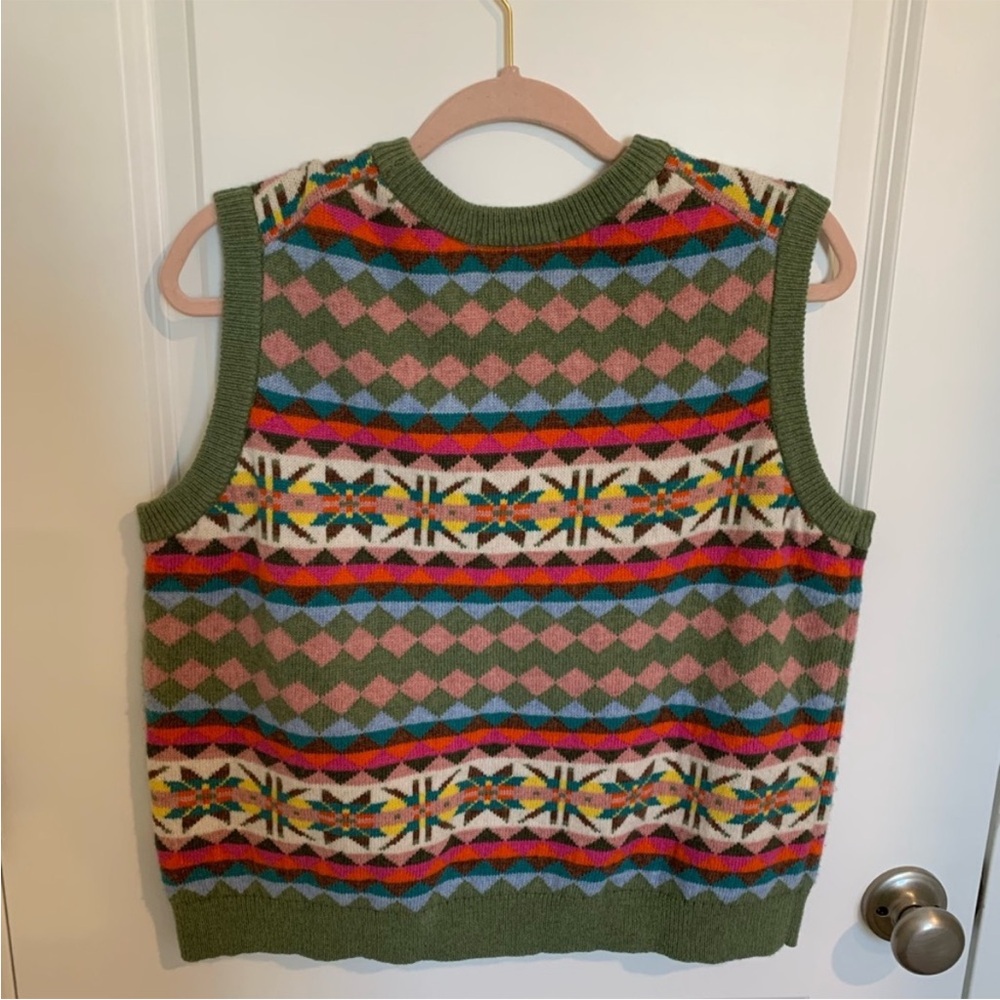 Boden Edie Fair Isle Vest in Green Heritage - Picture 13 of 14